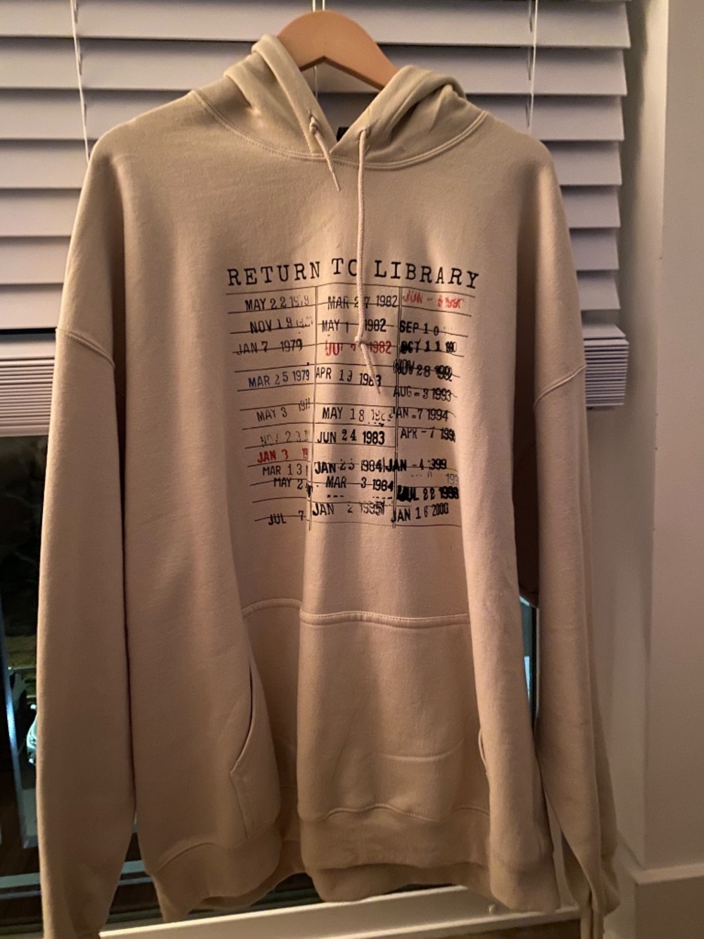 Return to Library Cream Hoodie